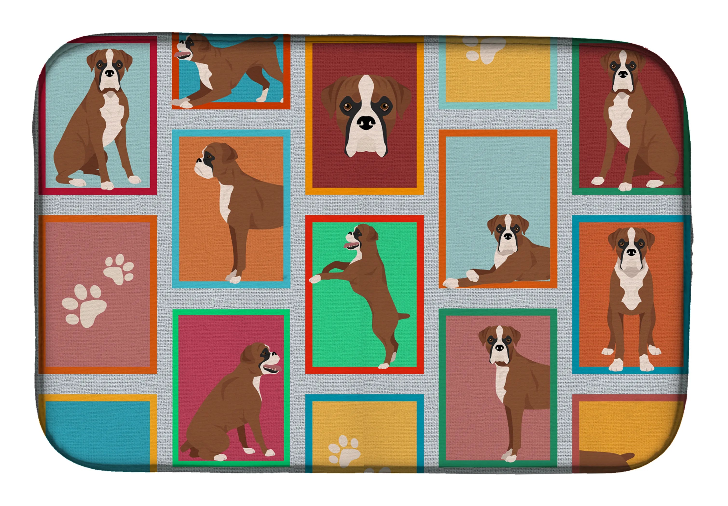 Lots of Dogs Dish Drying Mat - Size: 14  X 21" | Pack Of: 1 | Collection name: Lots of dogs