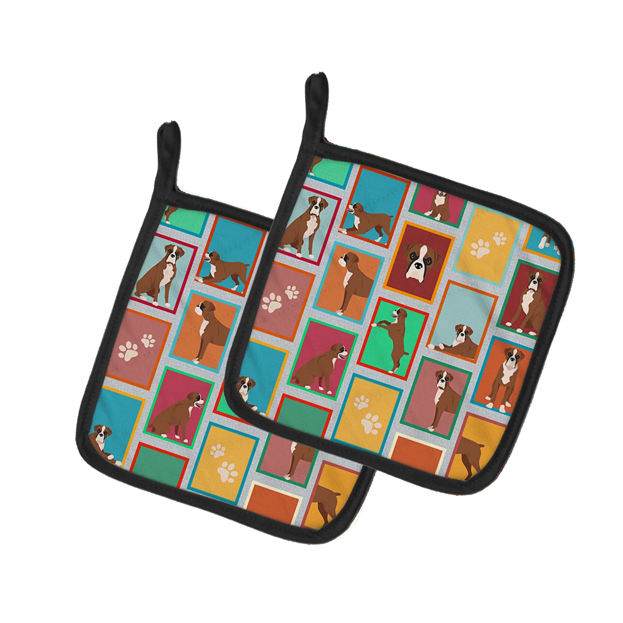 Lots of Dogs Pair of Pot Holders - Size: 7.5HX7.5W | Pack Of: 1 | Collection name: Lots of dogs