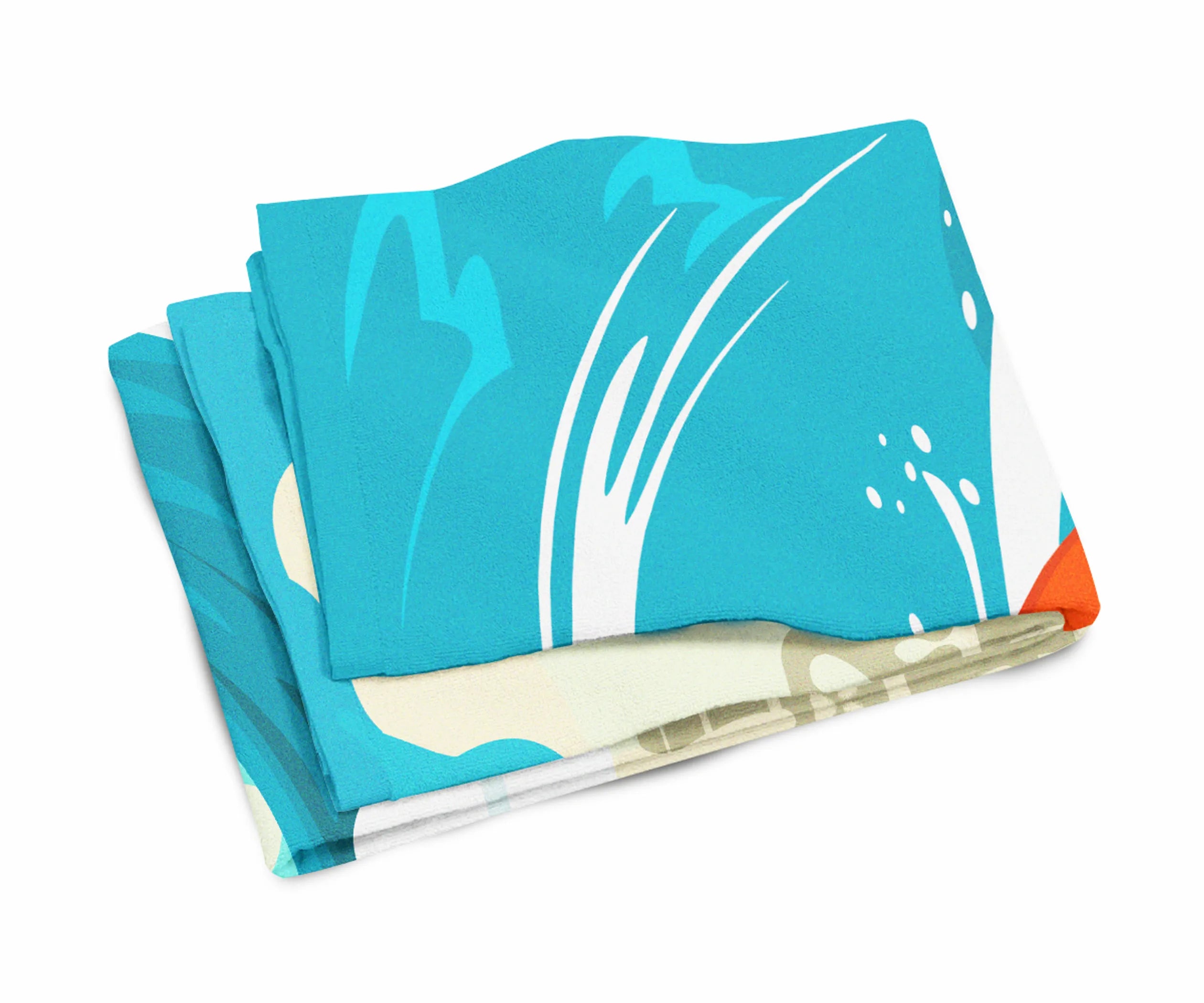 Surfer Dog Ride the Wave Premium Beach Towel - Size: 60HX130W | Pack Of: 1 | Collection name: Surfer dog ride the wave
