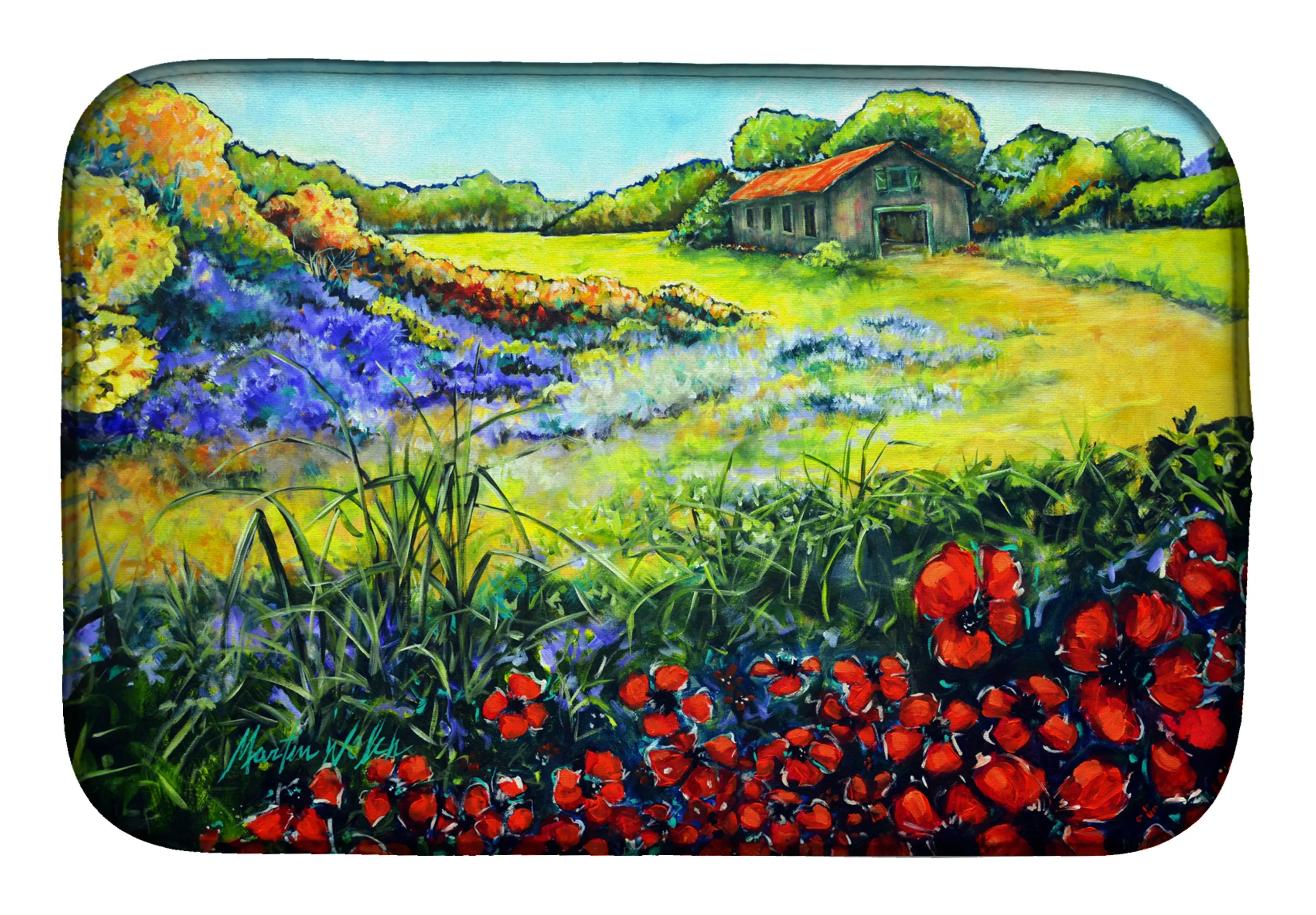 Martin Welch New Artwork Dish Drying Mat - Size: 14  X 21" | Pack Of: 1 | Collection name: Martin welch new artwork
