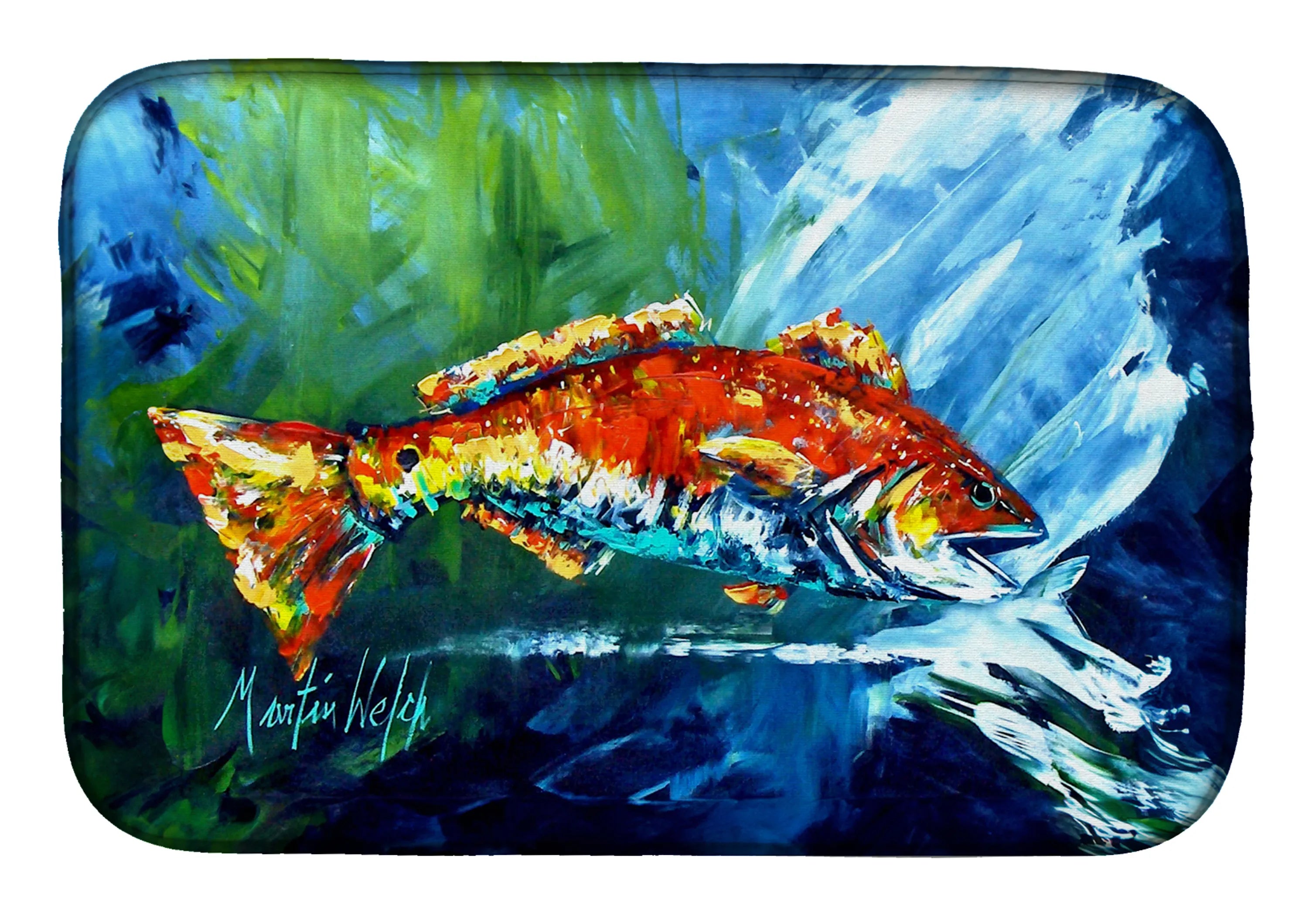 Martin Welch New Artwork Dish Drying Mat - Size: 14  X 21" | Pack Of: 1 | Collection name: Martin welch new artwork