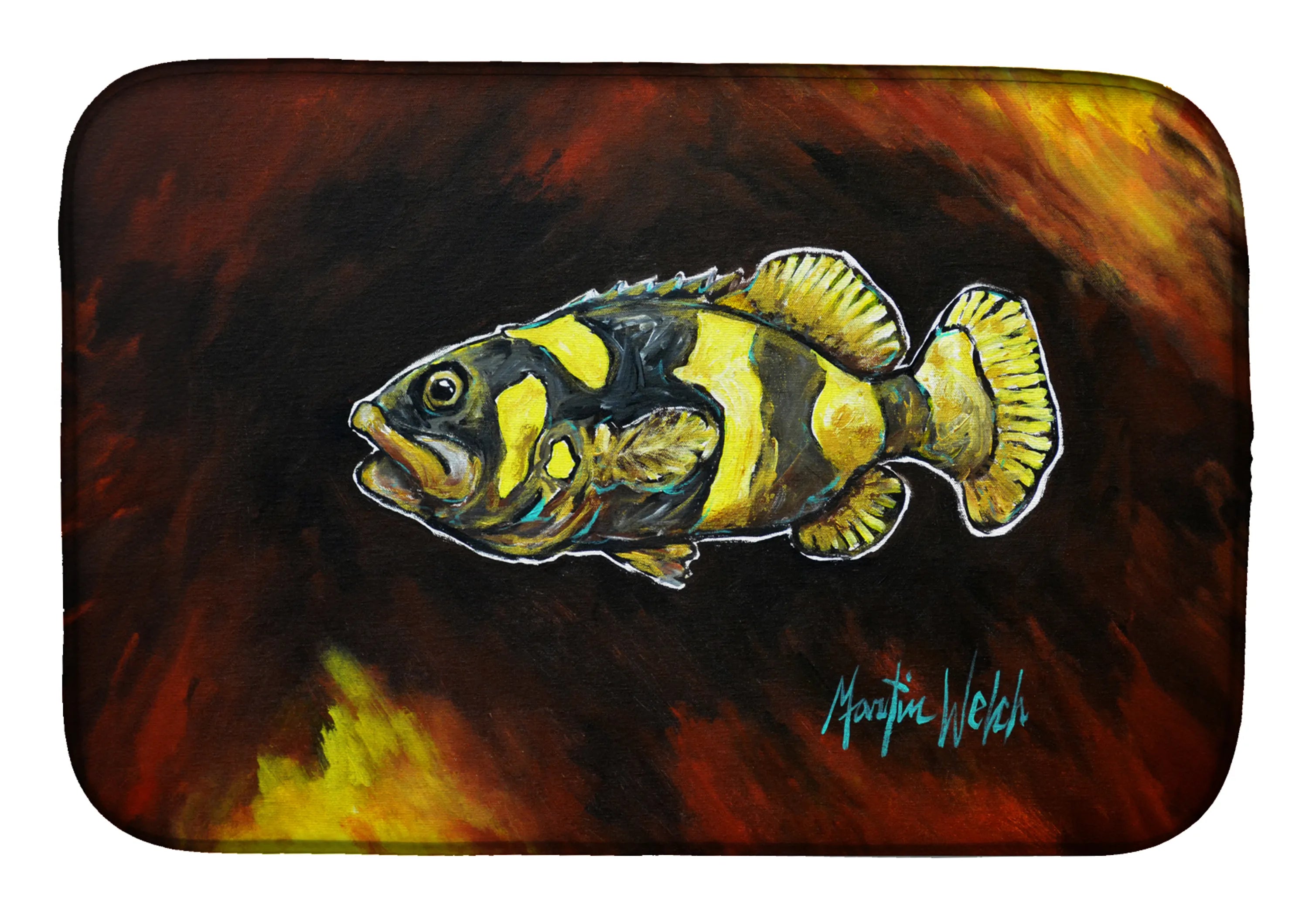 Martin Welch New Artwork Dish Drying Mat - Size: 14  X 21" | Pack Of: 1 | Collection name: Martin welch new artwork
