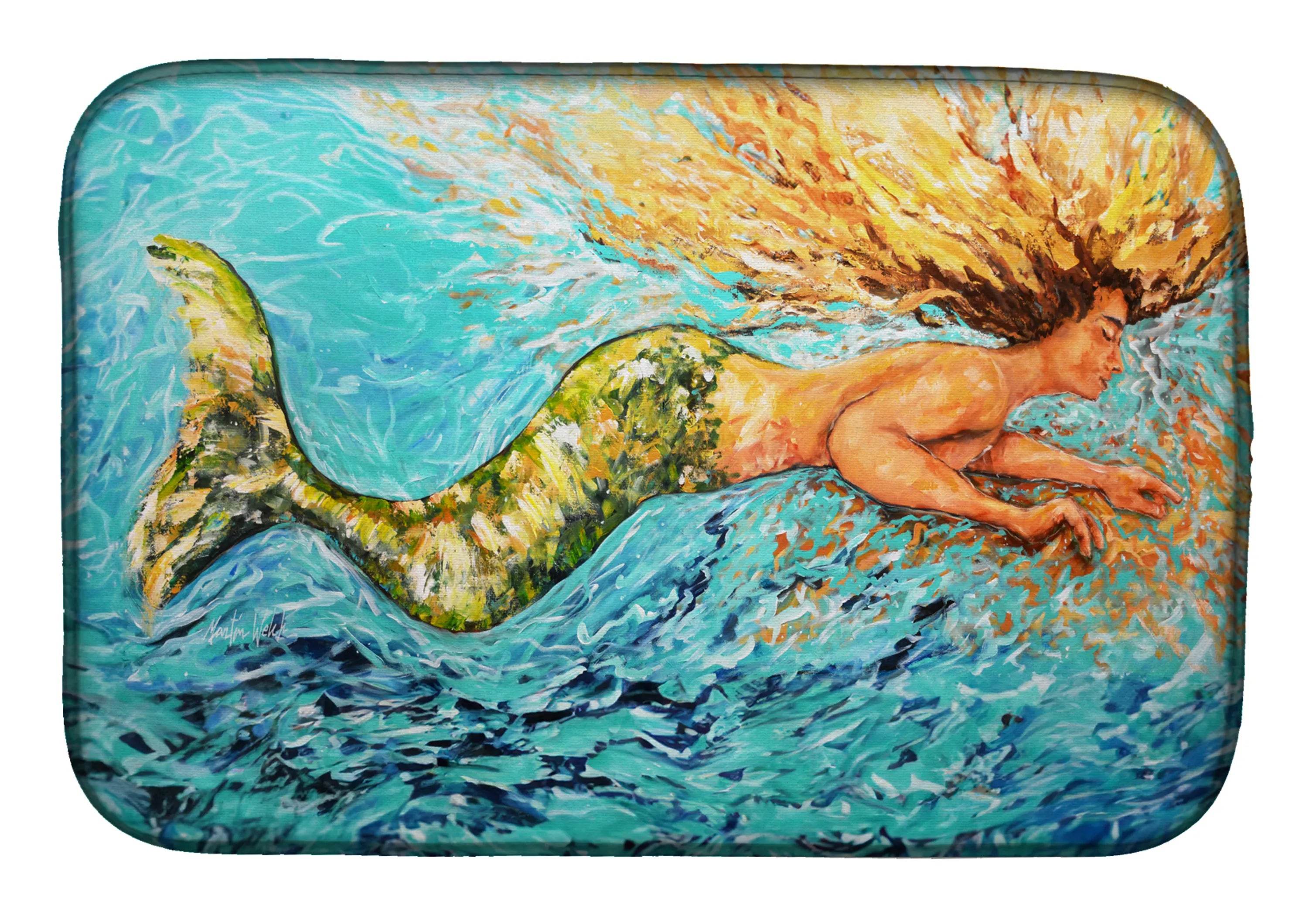 Martin Welch New Artwork Dish Drying Mat - Size: 14  X 21" | Pack Of: 1 | Collection name: Martin welch new artwork