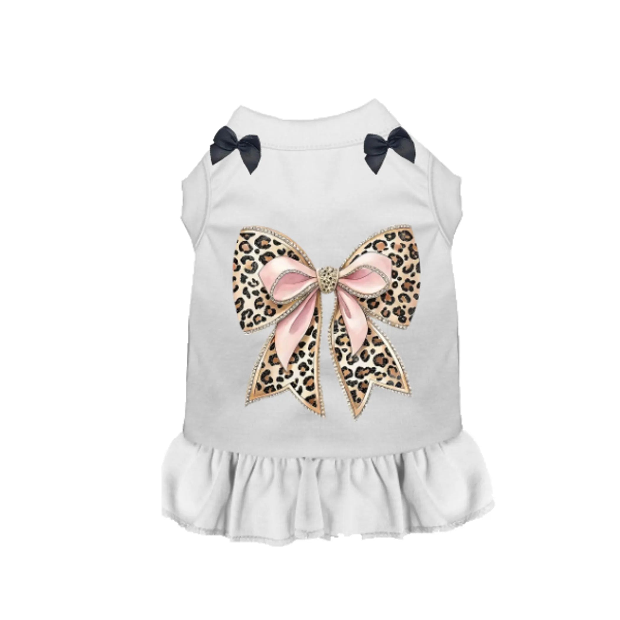 Leopard Luxe Bow Ruffle Dress
