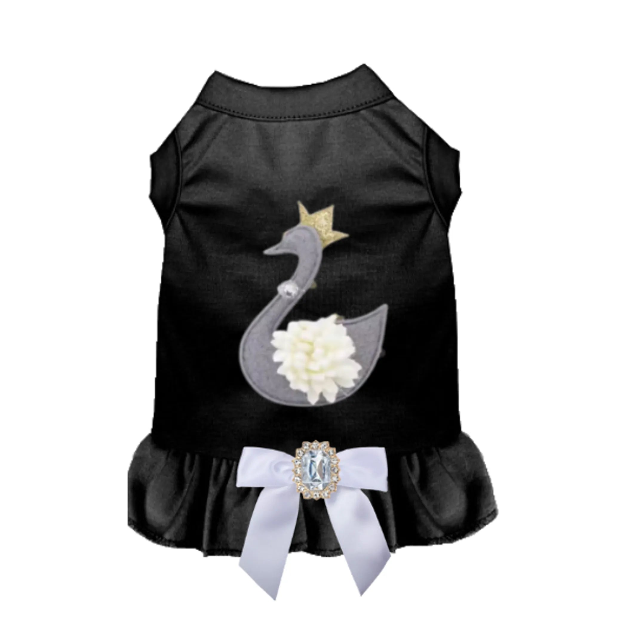 Royal Swan Jeweled Dog Dress