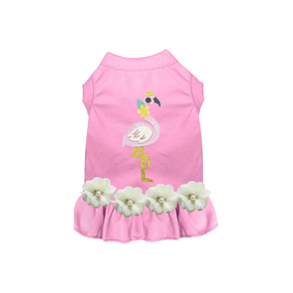 Crowned Flamingo Garden Dog Dress