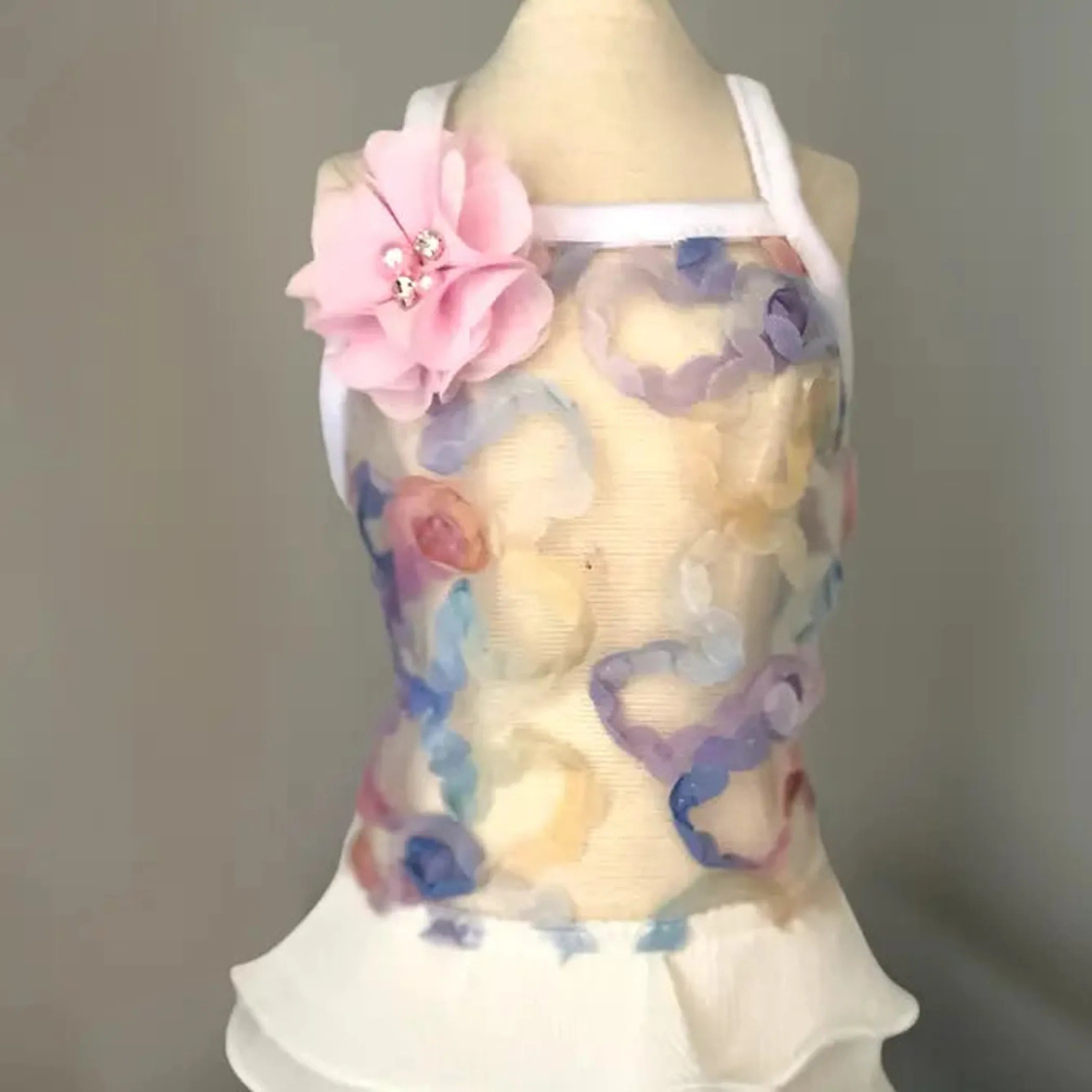 Chiffon Summer Floral Ruffle Dog Dress