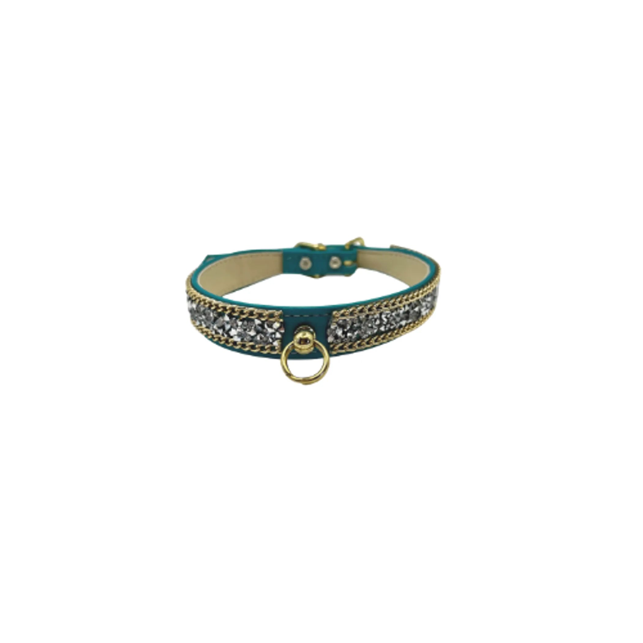Chunky Rhinestone and Chain Collar