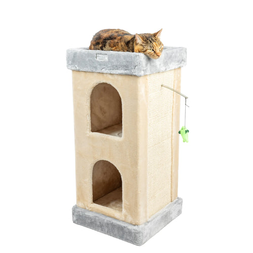 Armarkat Real Wood Double Condo Cat House With Carpet