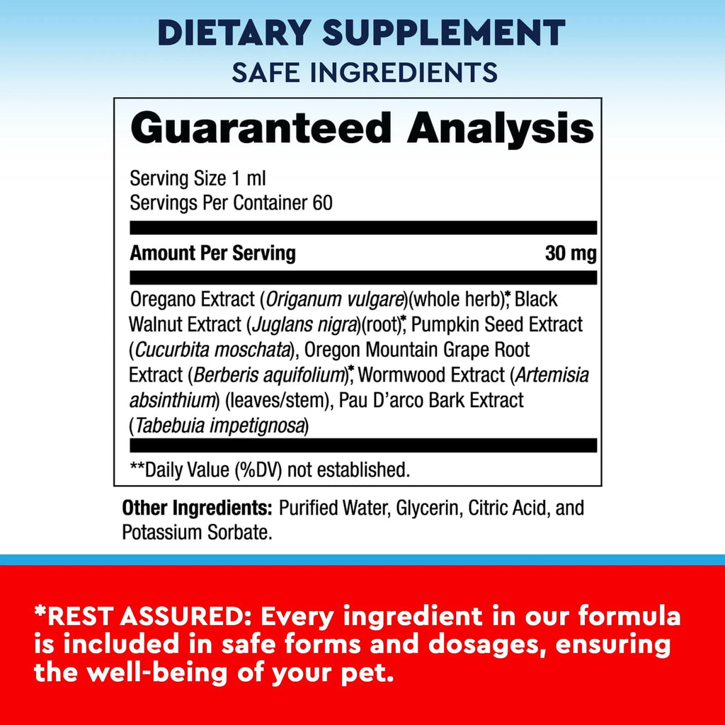 Cats & Dogs Liquid Herbal Medicine Treatment for Tapeworm, Whipworm, Roundworm and Hookworm