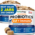 2 Pack Probiotics for Dogs 340 Dog Probiotics Chews Digestive Enzymes & Prebiotics Support Gut Health Diarrhea Gas & Constipation Relief Itchy Skin Al