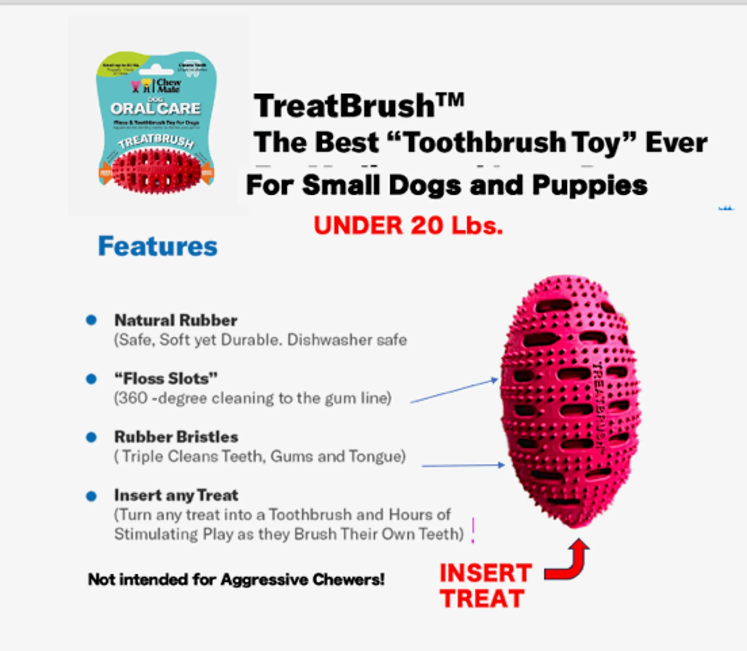 Natural Rubber Football Oral Care Toy