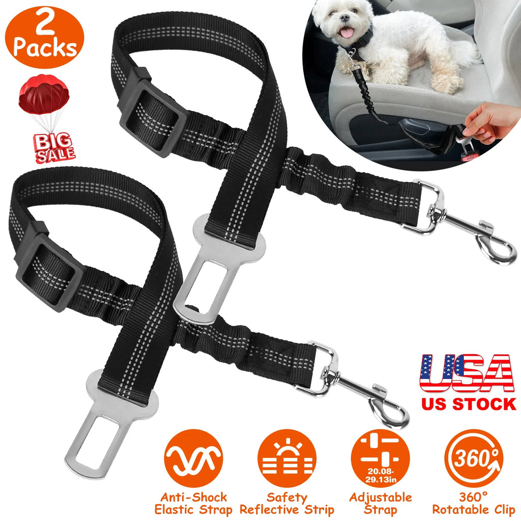 2Pcs Dog Cat Car Safety SeatBelt