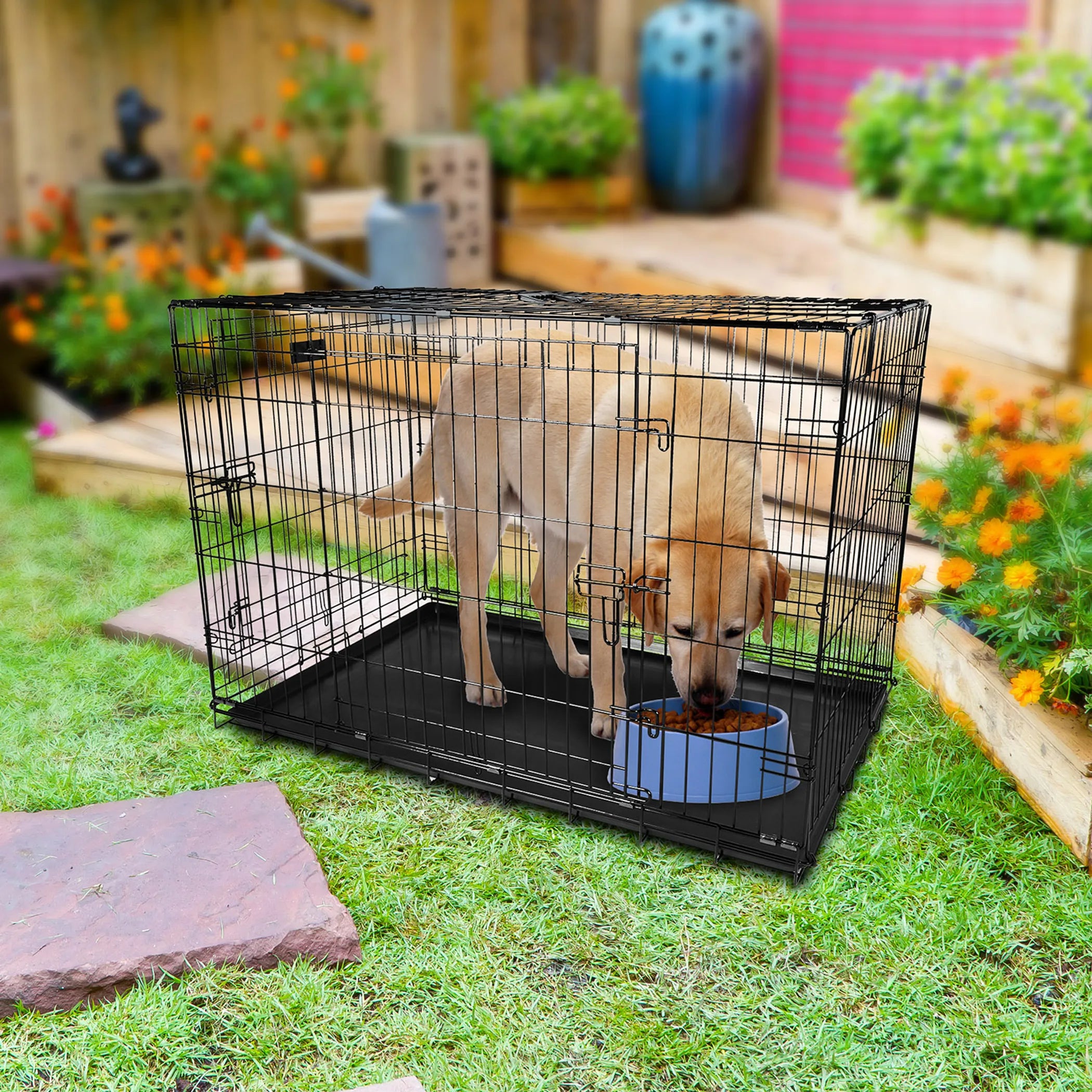 36inches Dogs Crate Folding Metal Pets Crates