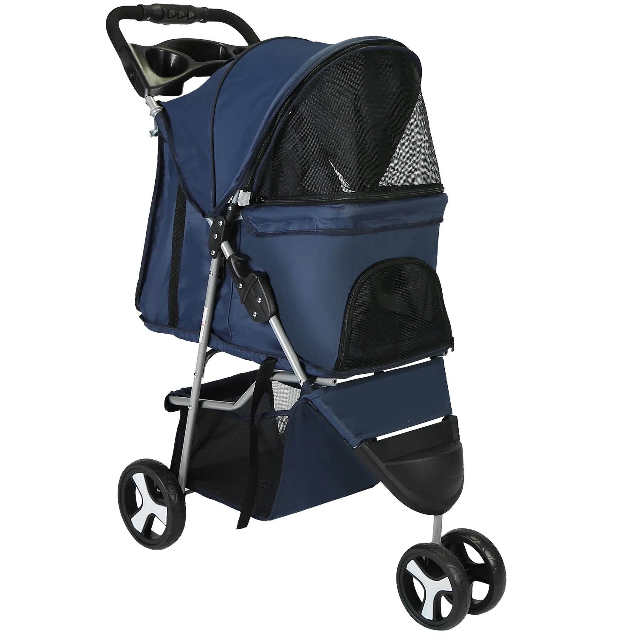 3 Wheels Pet Stroller Foldable Carrier Strolling Cart Travel Jogger Pet