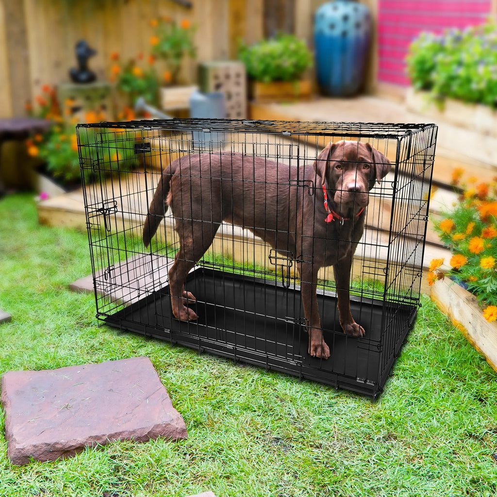 42inches Dogs Crate Folding Metal Pets Crates