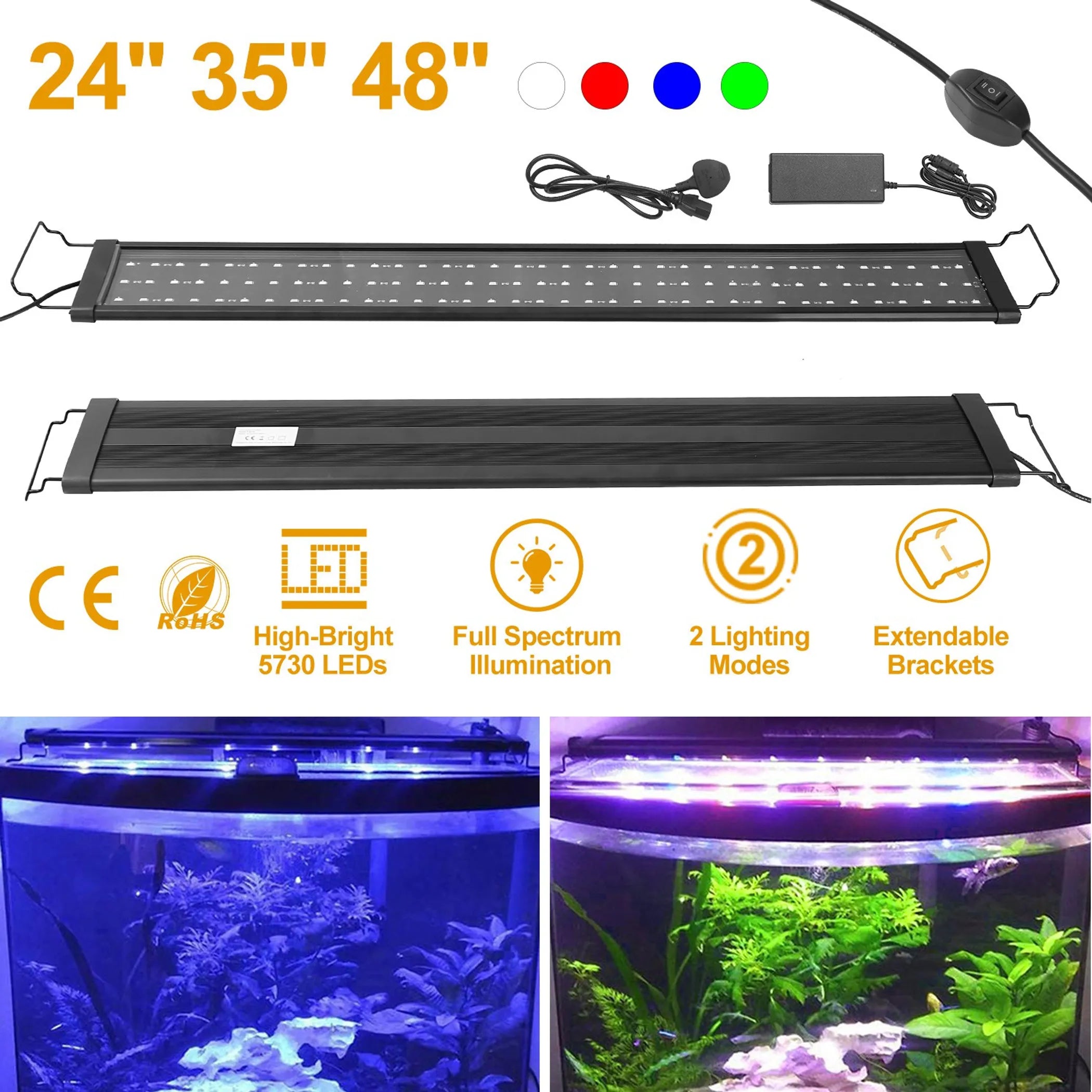 LED Aquarium Light Multi-Color Full Spectrum