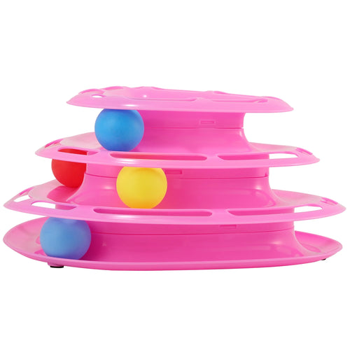 Cat Track Tower Toys 4-Layer Ball Track Interactive Cat Toys