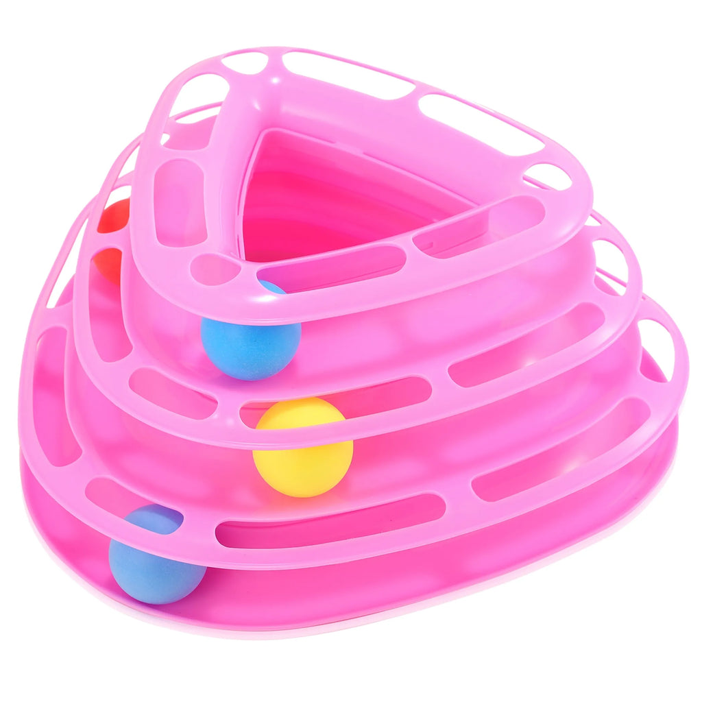 Cat Track Tower Toys 4-Layer Ball Track Interactive Cat Toys