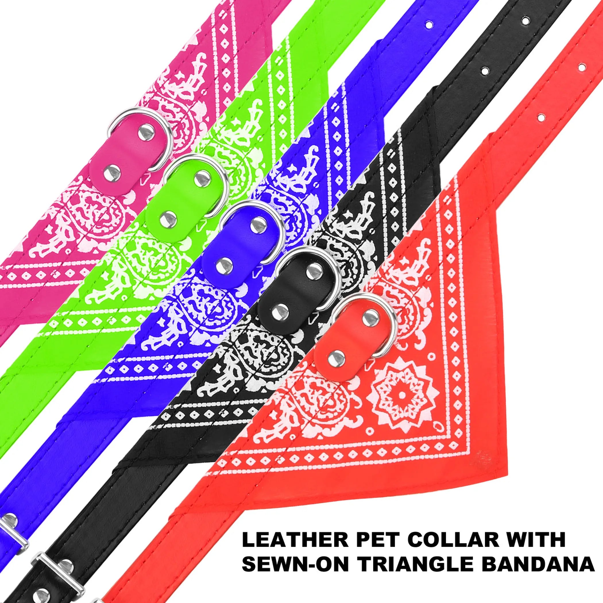 Adjustable Bandana Leather Pet