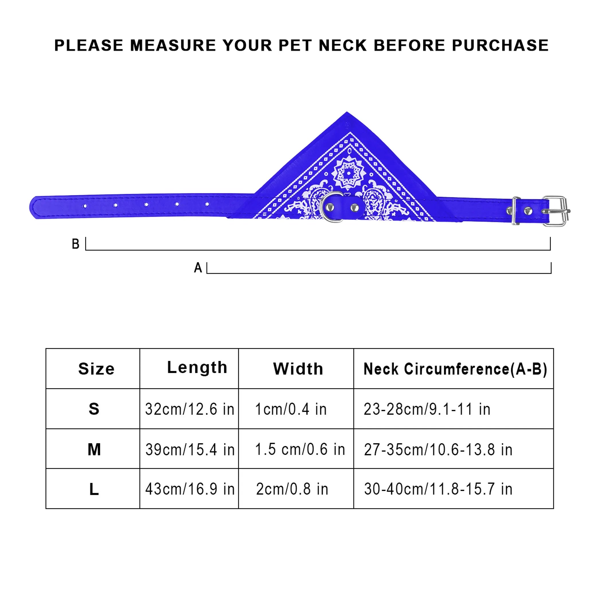 Adjustable Bandana Leather Pet