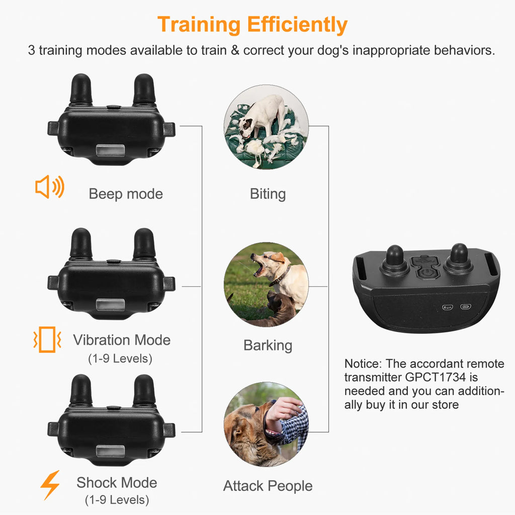 Dog Bark Collar IP67 Waterproof Rechargeable Dog