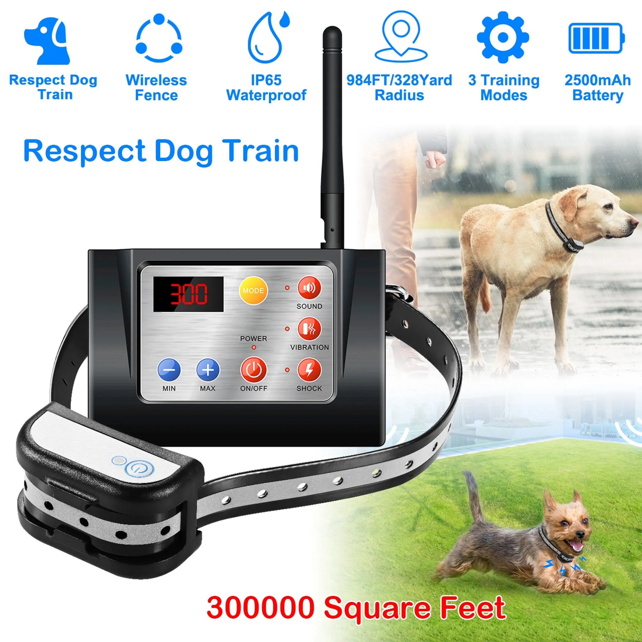 984FT/300M Radius Electric Dog Fence