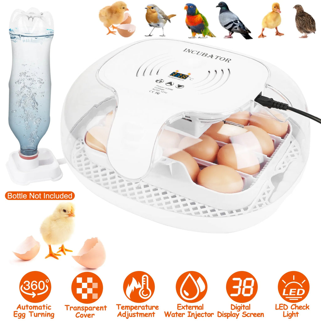 16 Eggs Incubator for Hatching Chicken Professional Poultry Hatcher