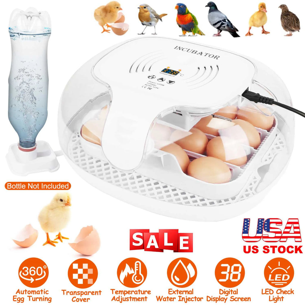 16 Eggs Incubator for Hatching Chicken Professional Poultry Hatcher