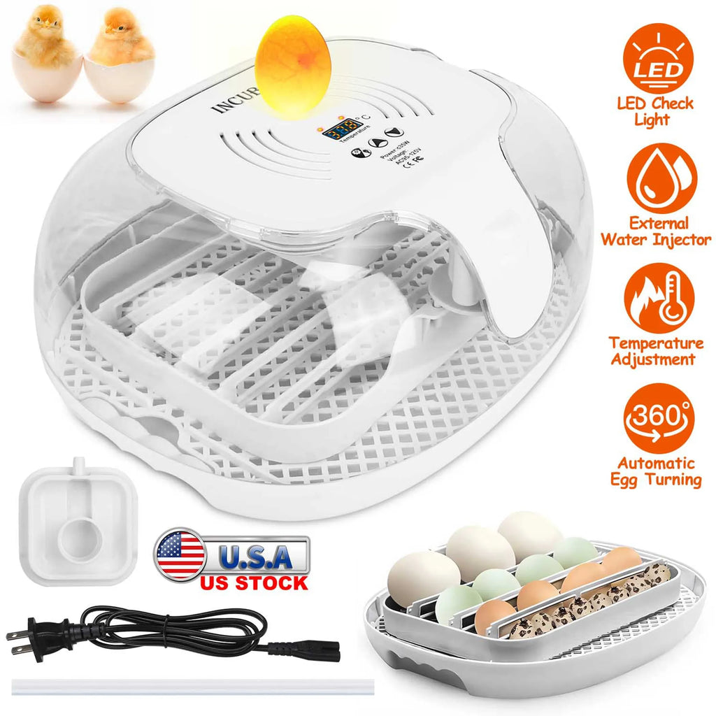 16 Eggs Incubator for Hatching Chicken Professional Poultry Hatcher