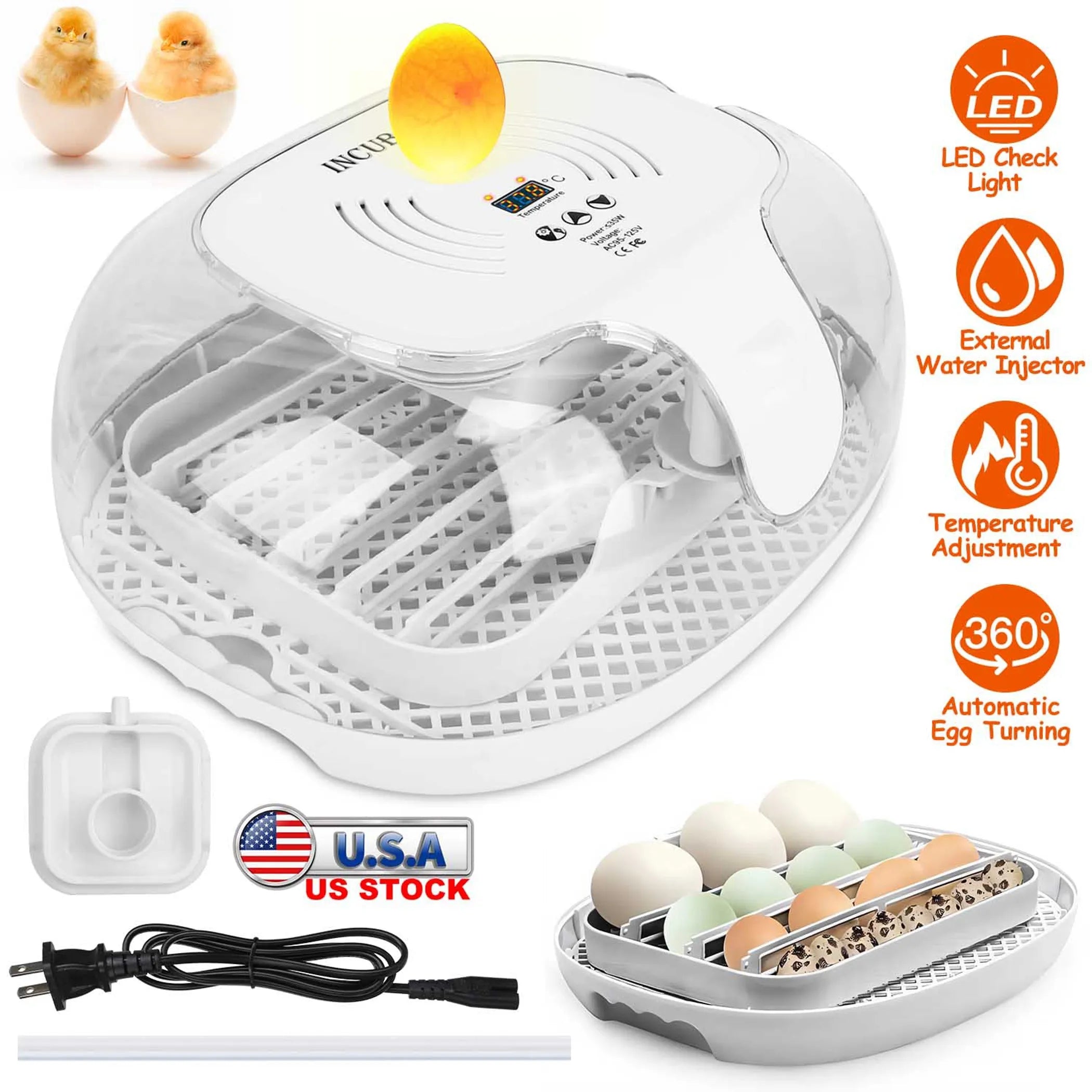16 Eggs Incubator for Hatching Chicken Professional Poultry Hatcher