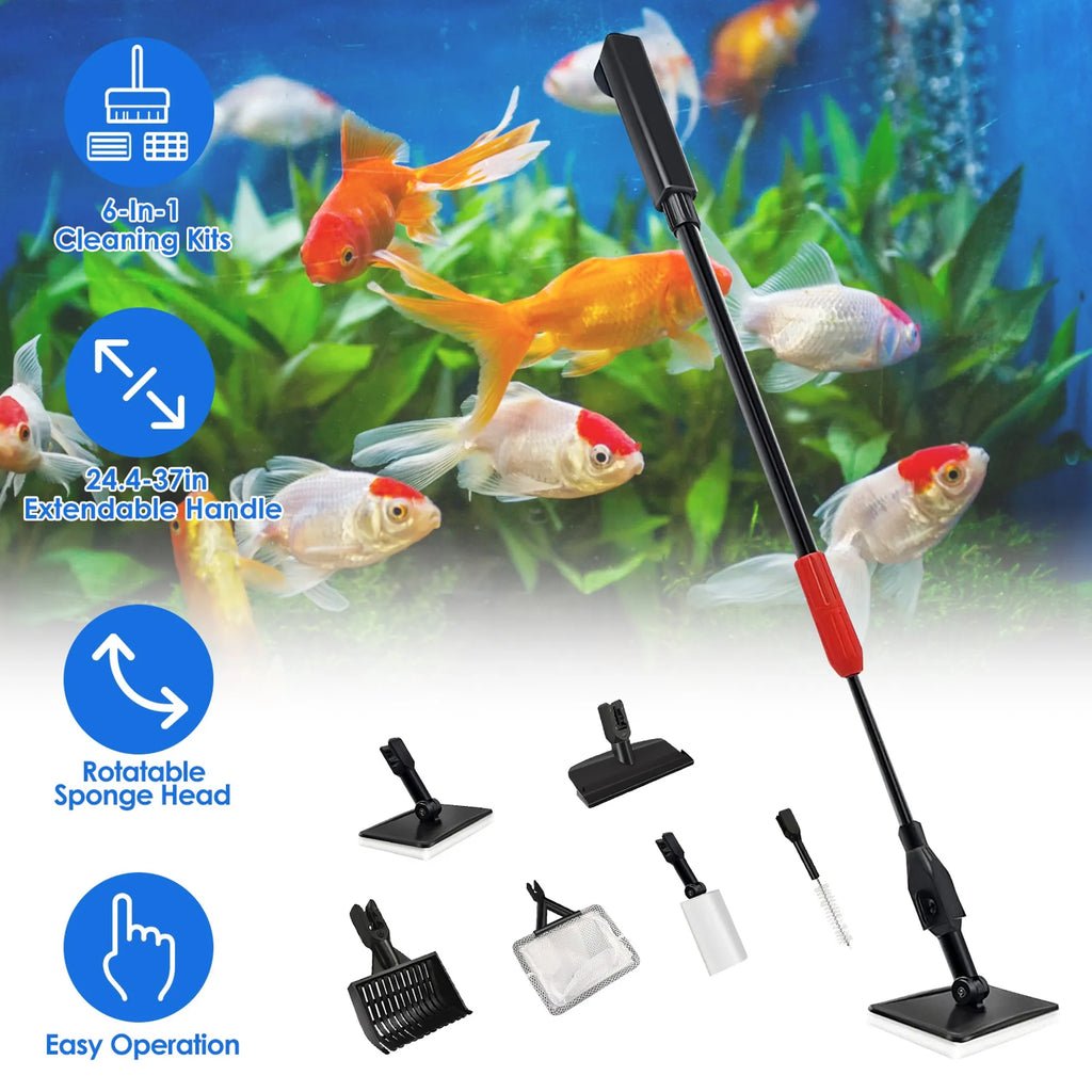 6 In 1 Aquarium Cleaning Tools Fish Tank Cleaner Set