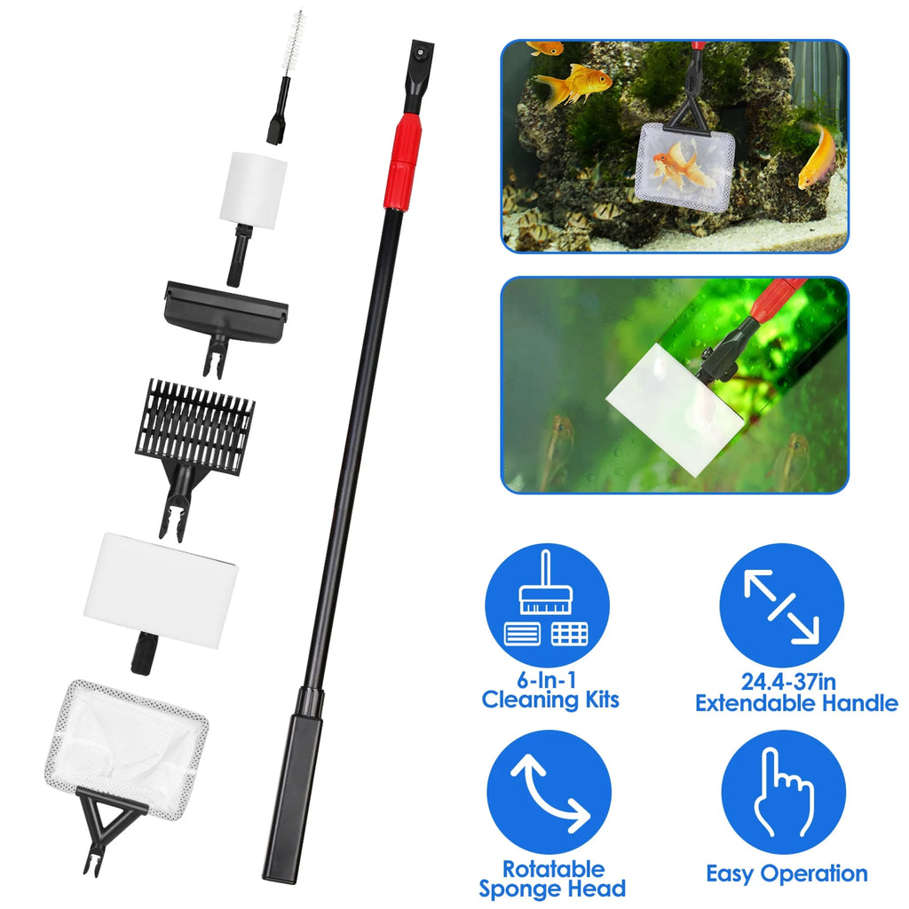 6 In 1 Aquarium Cleaning Tools Fish Tank Cleaner Set