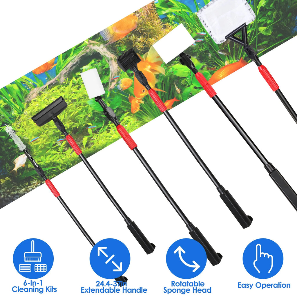 6 In 1 Aquarium Cleaning Tools Fish Tank Cleaner Set