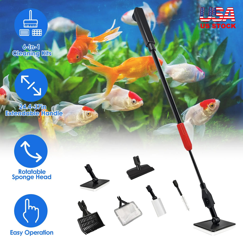 6 In 1 Aquarium Cleaning Tools Fish Tank Cleaner Set