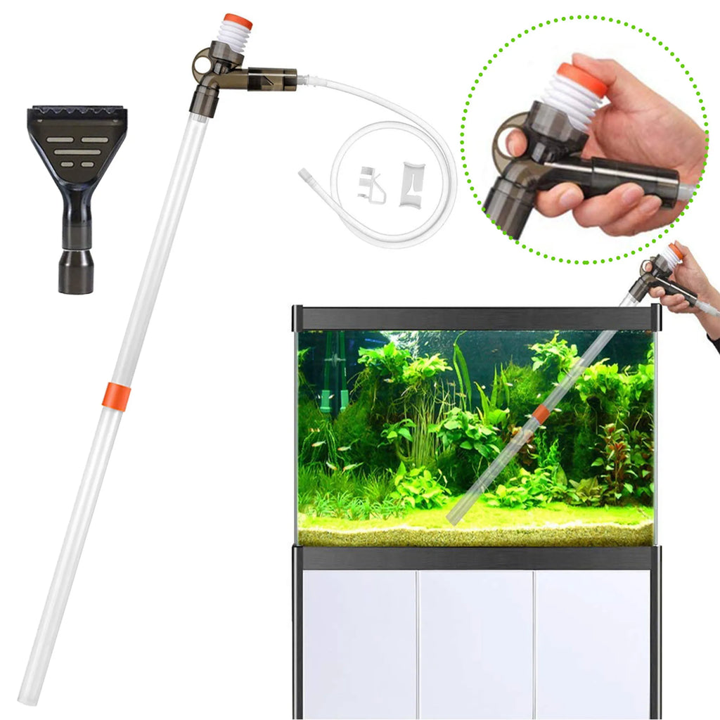 Fish Tank Gravel Cleaner Kit Aquarium Long Nozzle Water Changer Sand Filter