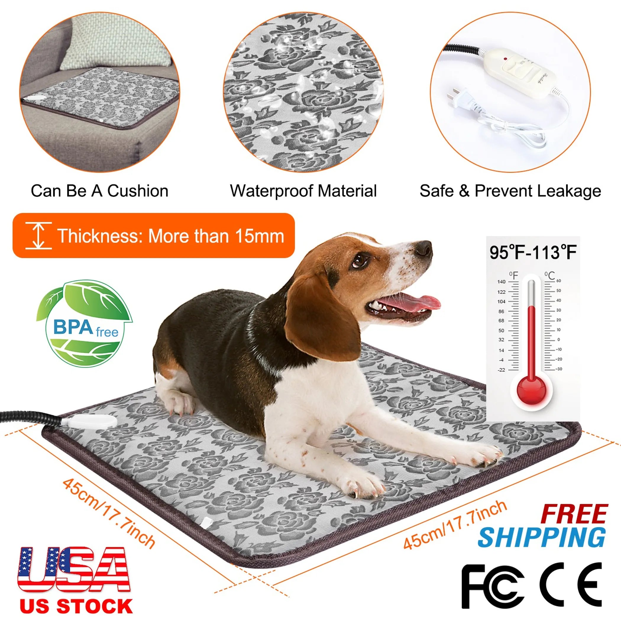 Pet Heating Pad Dog Cat Electric Heating Mat