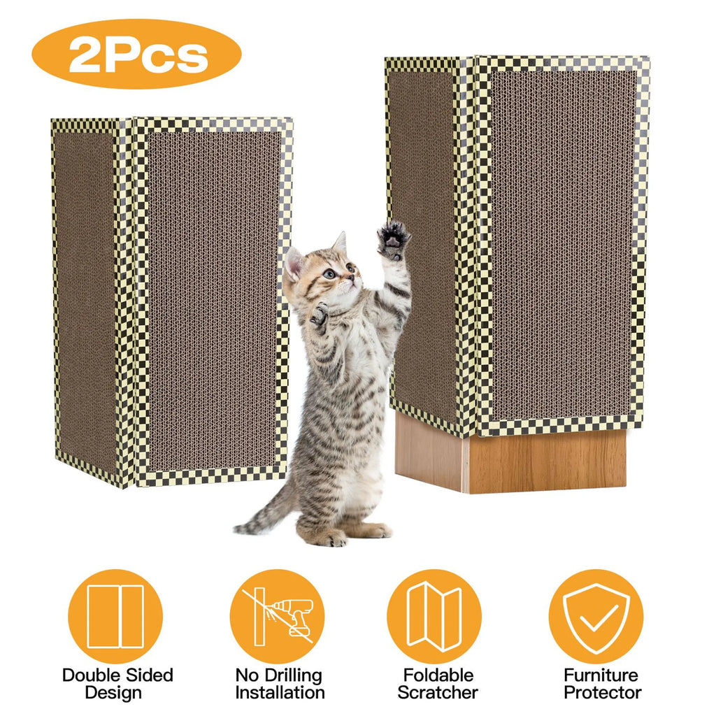 2Pcs Foldable Cat Scratcher Sofa Wall