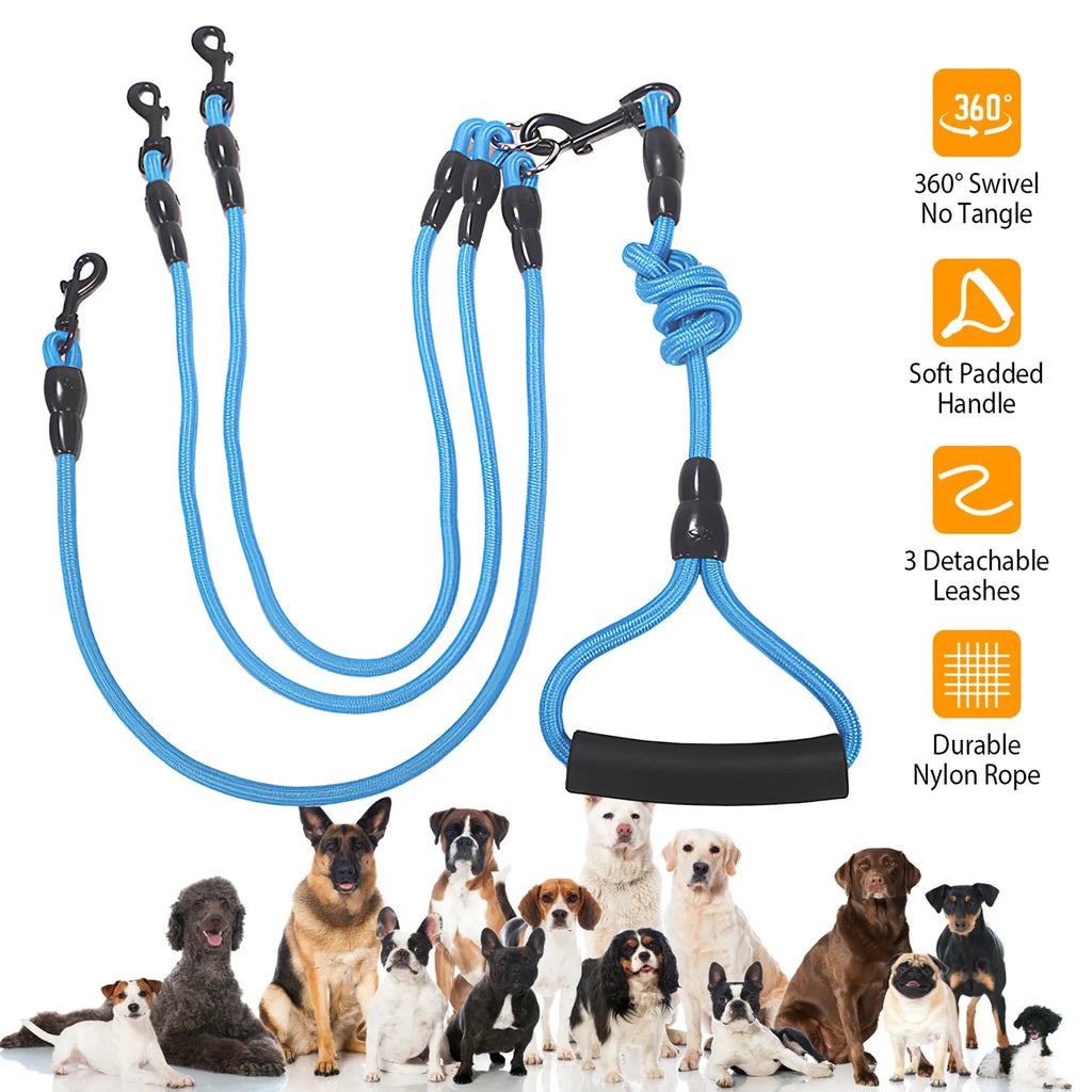 3 Dog Leash Traction Rope Walking Training Lead