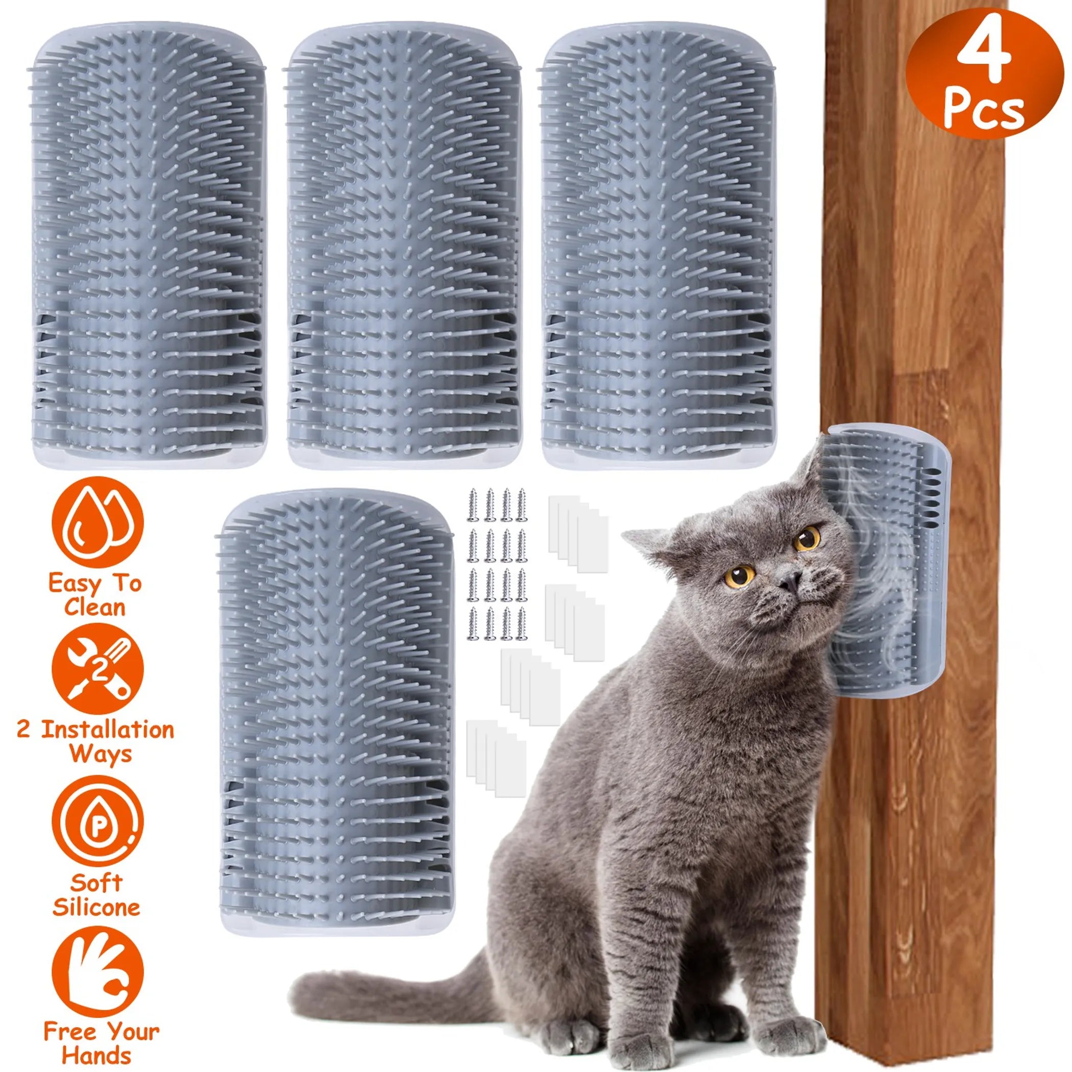 4Pcs Cat Self Groomer Soft
