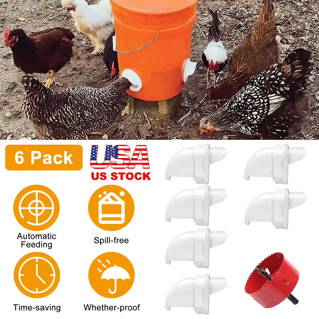 6Packs DIY Spill-free Chicken Feeders