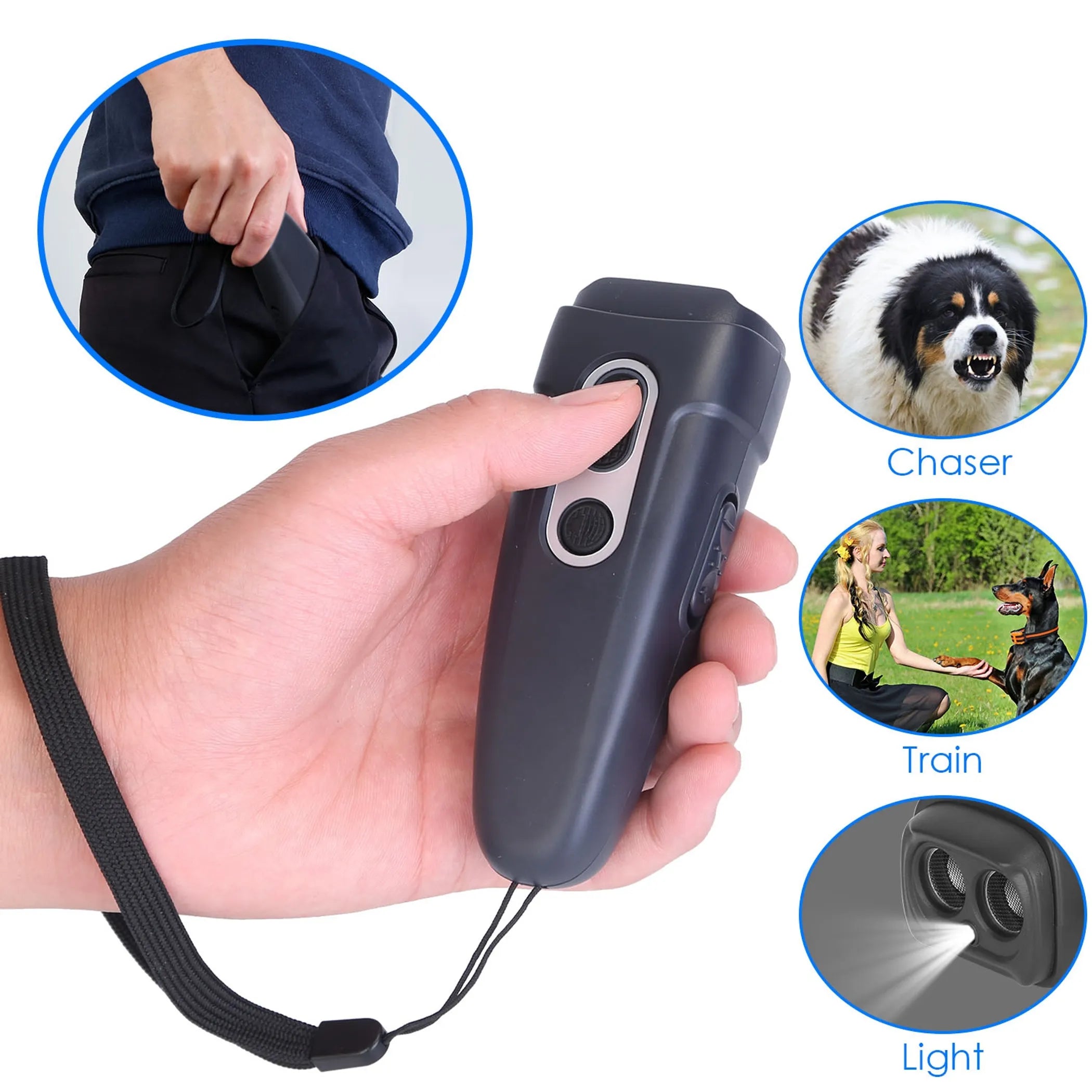 Ultrasonic Anti Barking Device Rechargeable Handheld