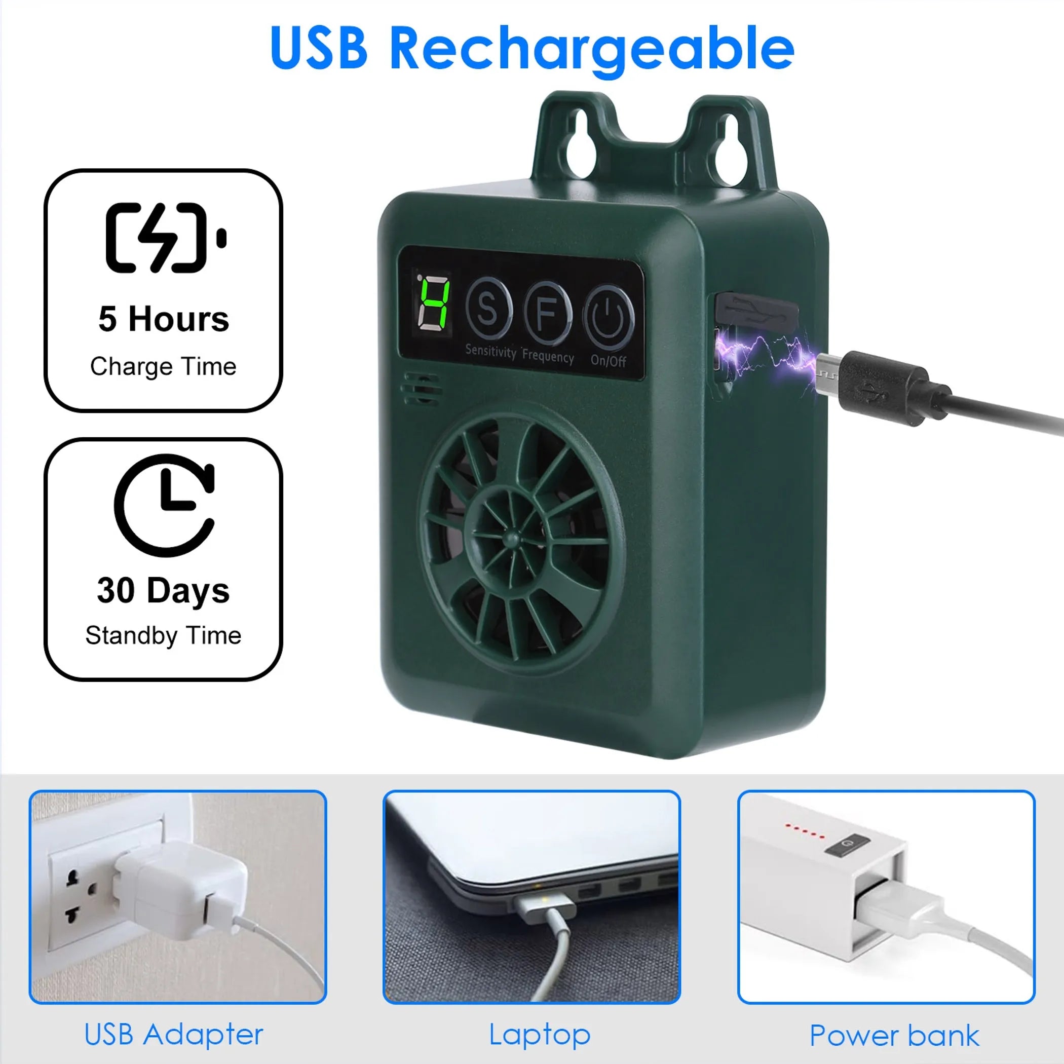 Ultrasonic Anti-barking Device 49.2Feet Sensing Sonic Bark Deterrent
