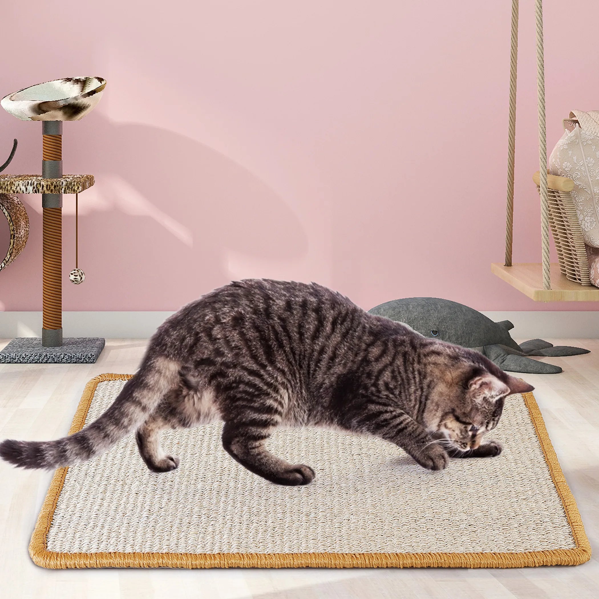 Cat Scratching Mat 	Natural Sisal Anti-Slip Mat
