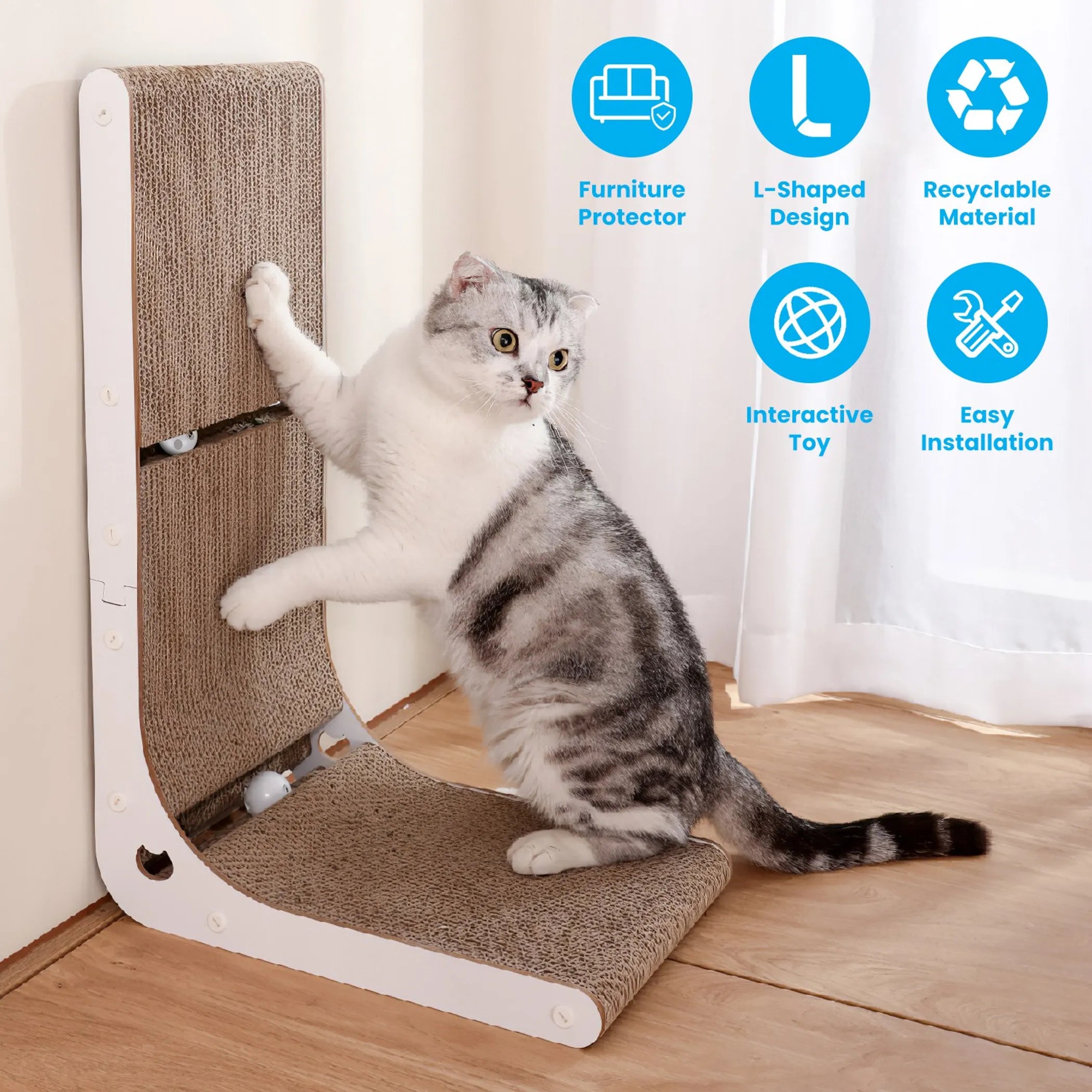 Indoor L Shaped Cat Scratcher