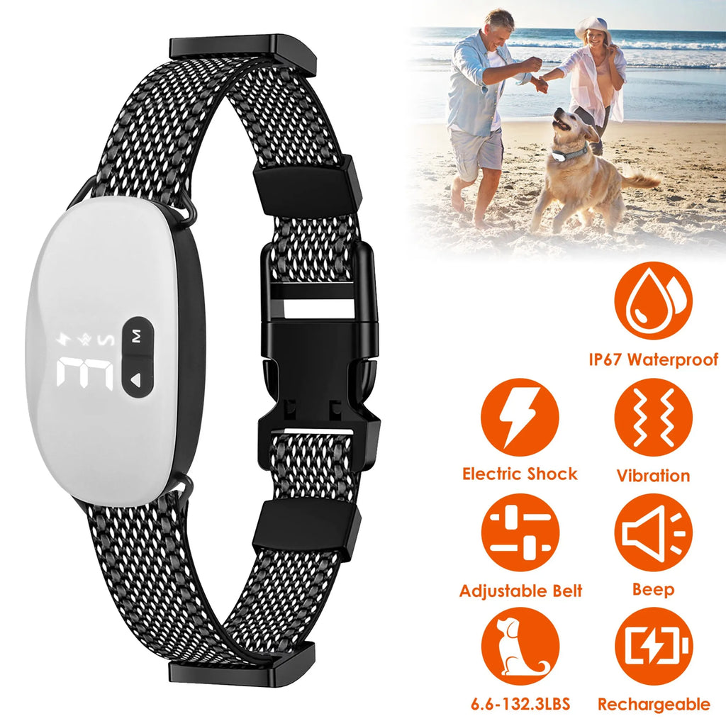 Electric Dog Training Collar IP67 Waterproof Rechargeable Dog Bark Collar