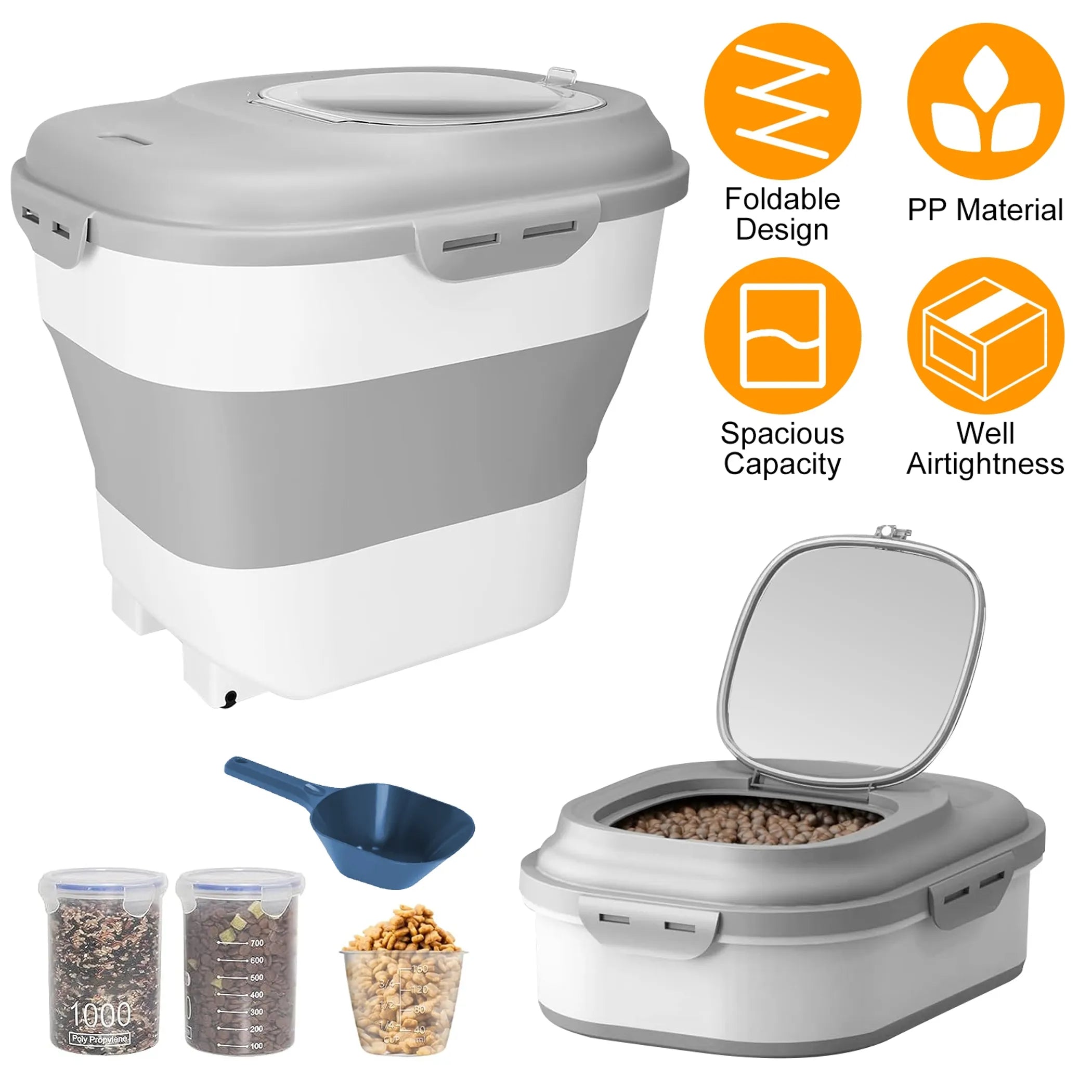 16.5 to 55LBS Collapsible Food Storage Container