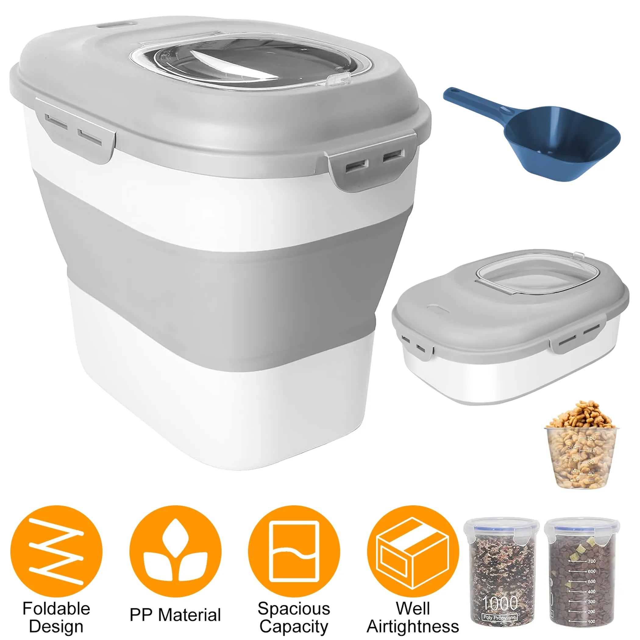 16.5 to 55LBS Collapsible Food Storage Container
