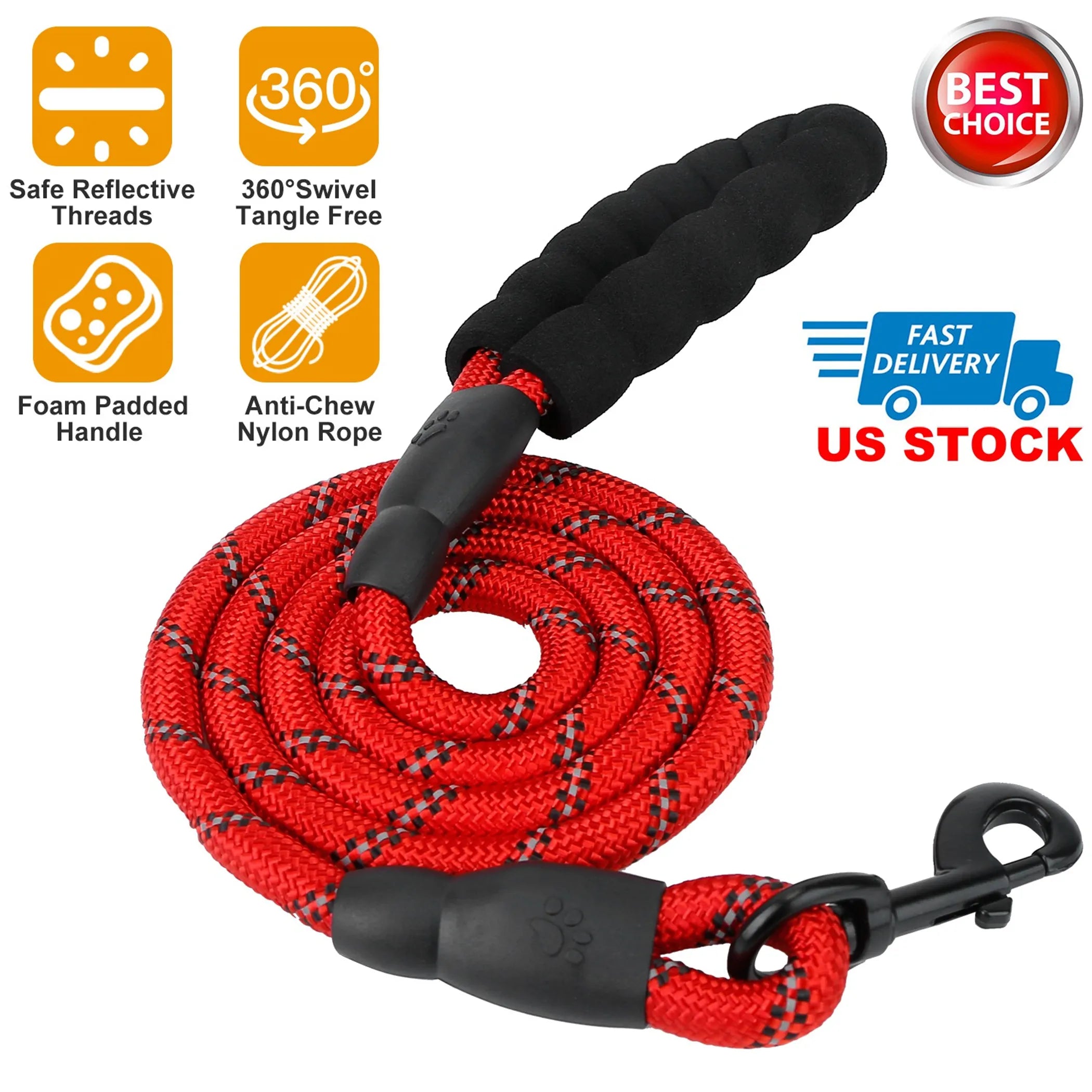 5FT Dog Leash Dog Training Walking Lead