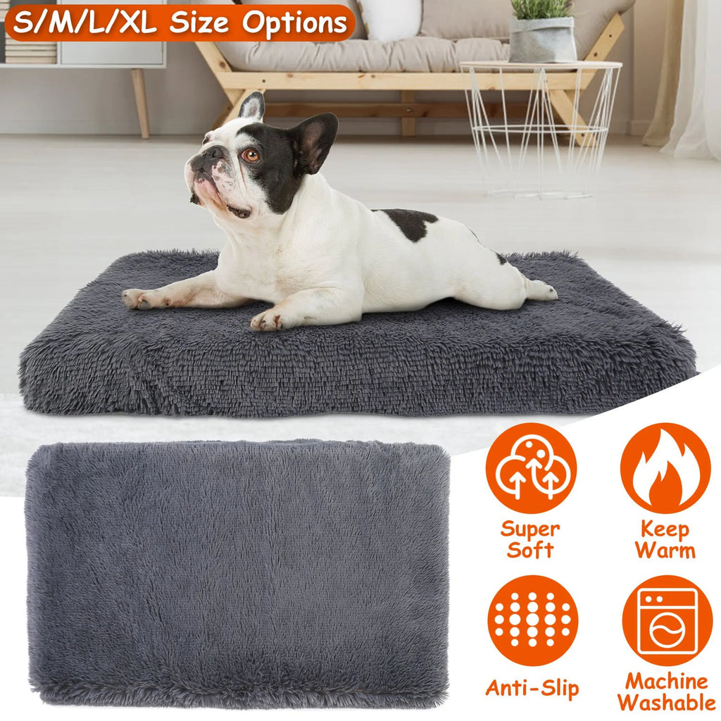 Dog Bed Soft Plush Cushion Cozy Warm Pet Crate Mat